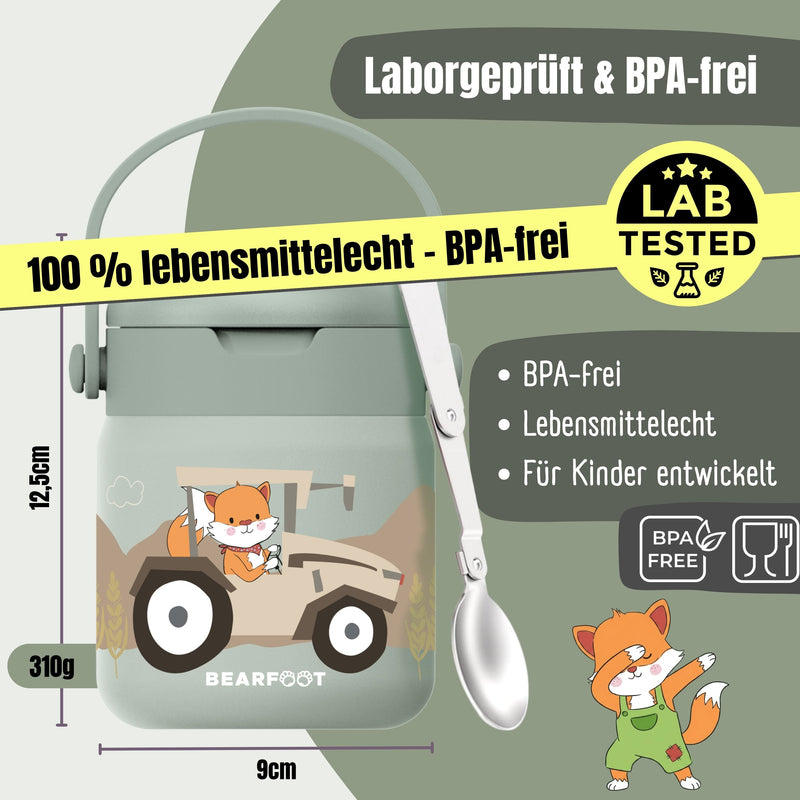 Bearfoot | Mattermos i Rustfritt Stål, 500 ml | Grønn, Rev i Traktor