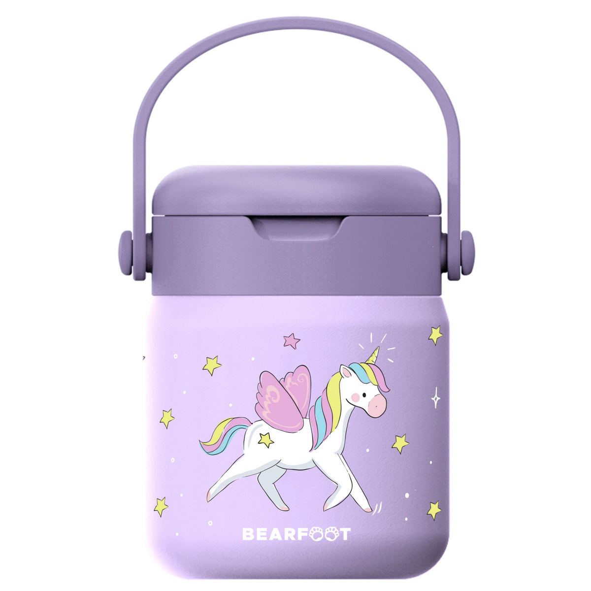 Bearfoot | Mattermos i Rustfritt Stål, 500 ml | Lilla, Enhjørning