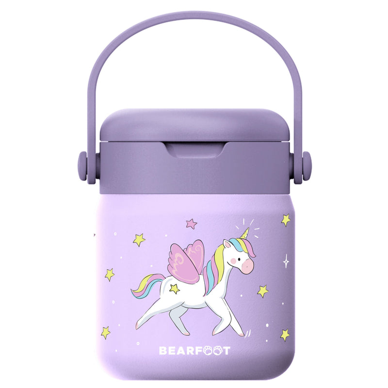 Bearfoot | Mattermos i Rustfritt Stål, 500 ml | Lilla, Enhjørning