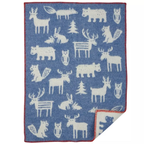 Klippan |  Ullpledd Baby/Barn, Forest, 65x90cm | Blå