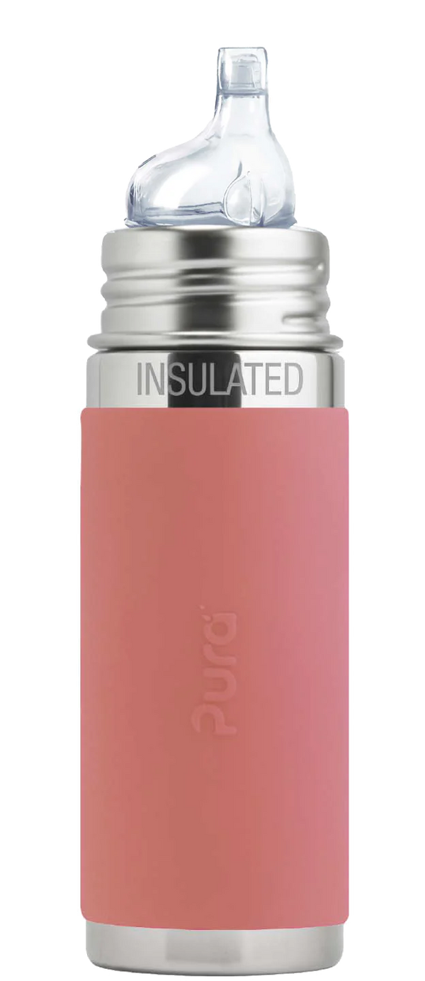 Pura | Kiki Sippy Bottle Drikkeflaske, isolert, 260ml | Rose