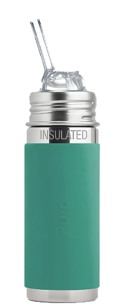 Pura | Kiki Straw Kiddo Drikkeflaske, isolert, 260ml | Mint