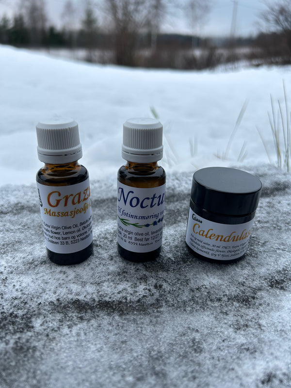 Celana | Gavesett - Massasjeolje, Lavendelolje & Calendulasalve
