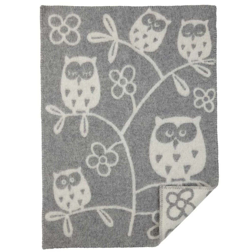 Klippan | Ullfiltpledd Baby/Barn, Tree Owl, (65x90cm)