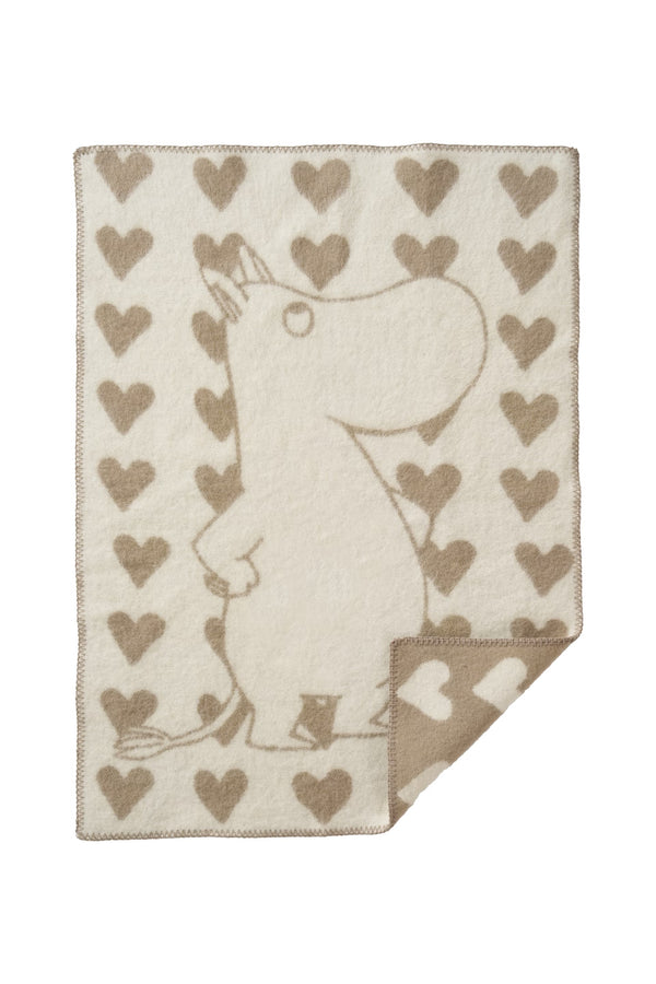 Klippan | Ullpledd Baby/Barn, Moomin Heart Taupe, (65x90cm)