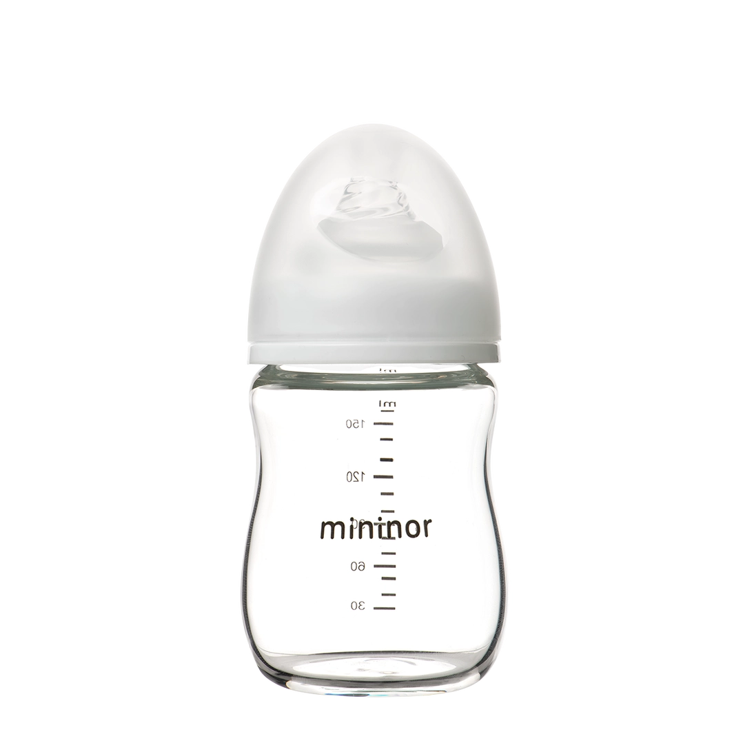 Mininor | Glasståteflaske med silikontutt | 160ml