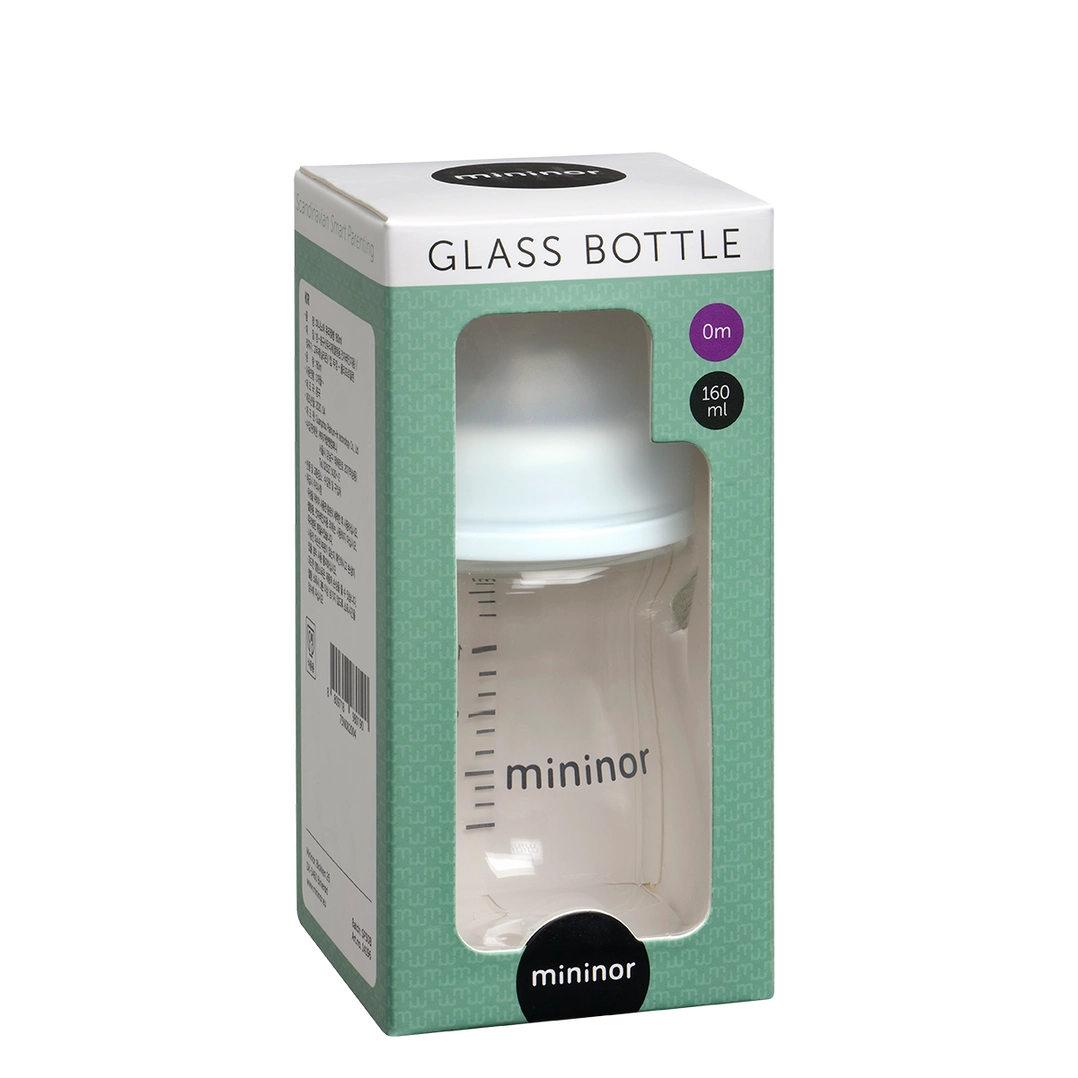 Mininor | Glasståteflaske med silikontutt | 160ml