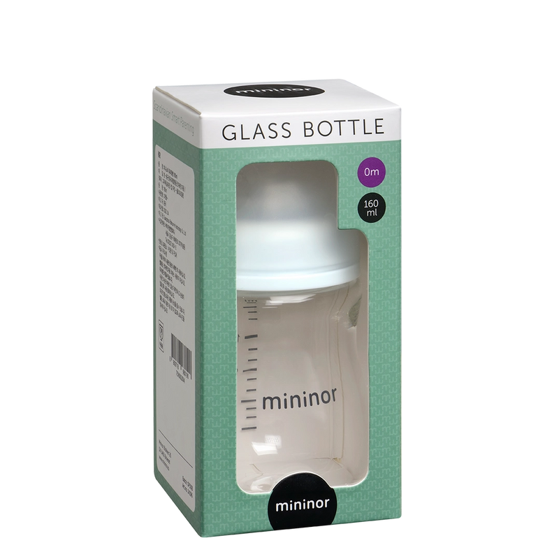 Mininor | Glasståteflaske med silikontutt | 160ml