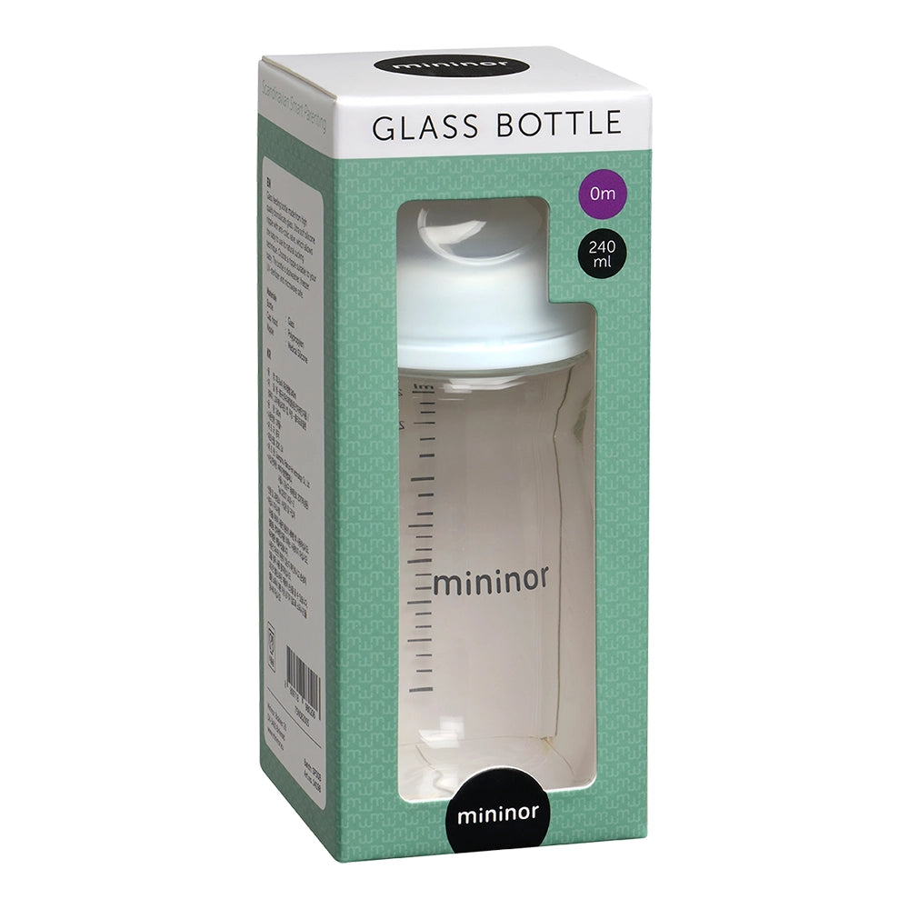 Mininor | Glasståteflaske med silikontutt | 240ml