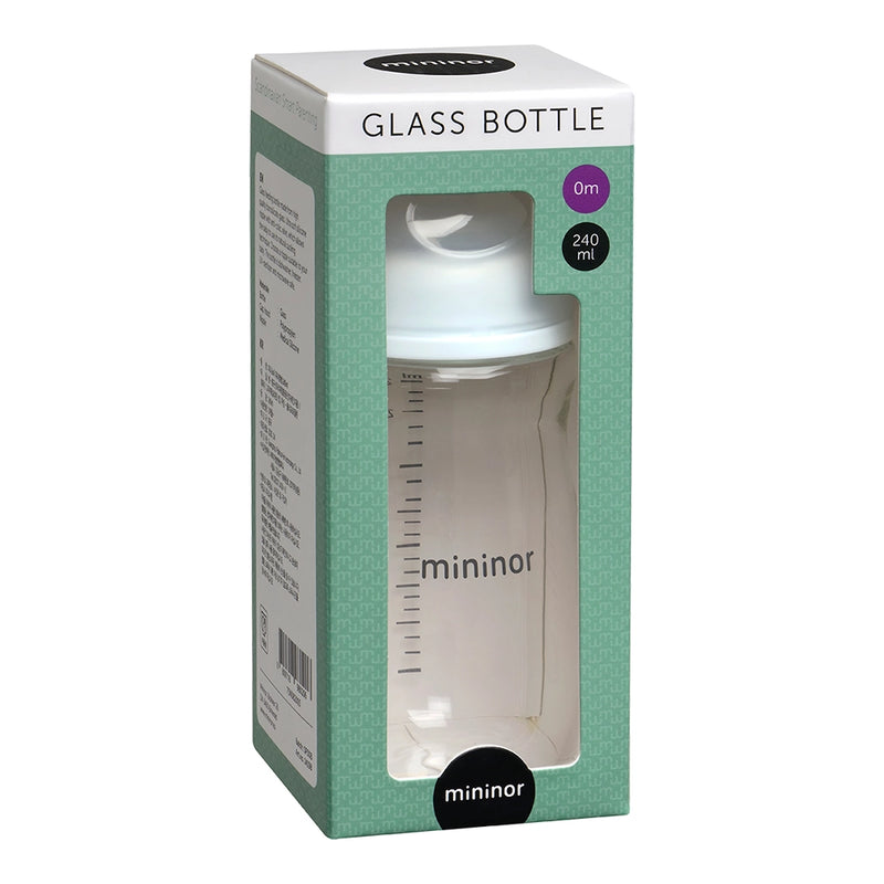 Mininor | Glasståteflaske med silikontutt | 240ml