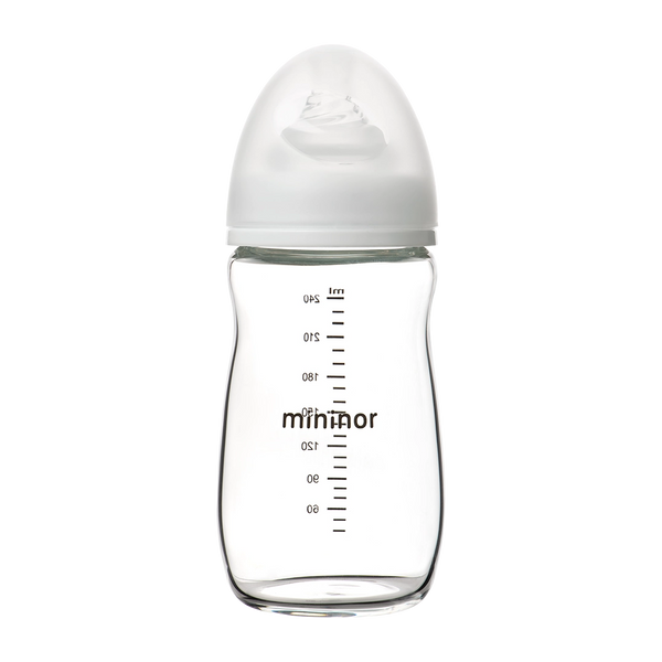 Mininor | Glasståteflaske med silikontutt | 240ml