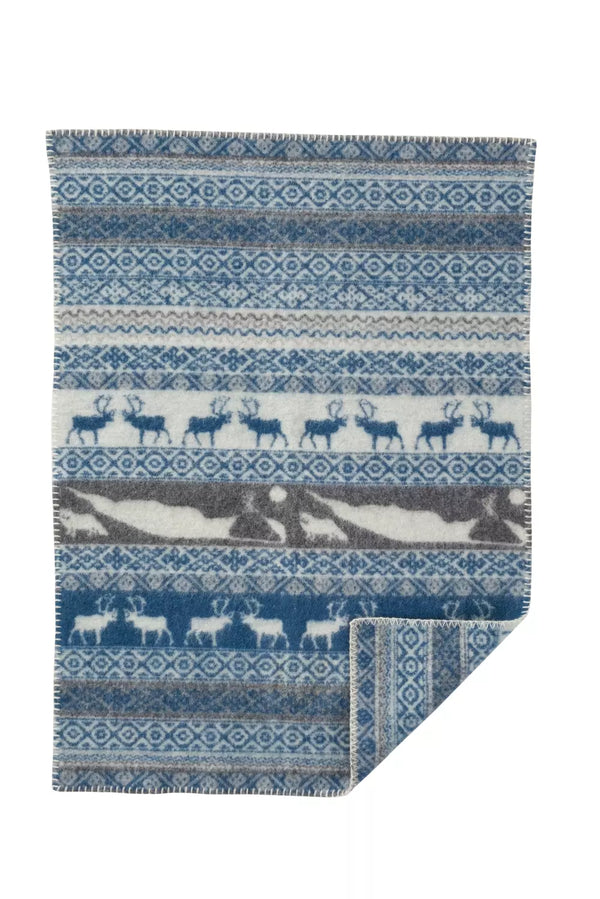 Klippan |  Ullpledd Baby/Barn, Sarek, 65x90cm | Blå