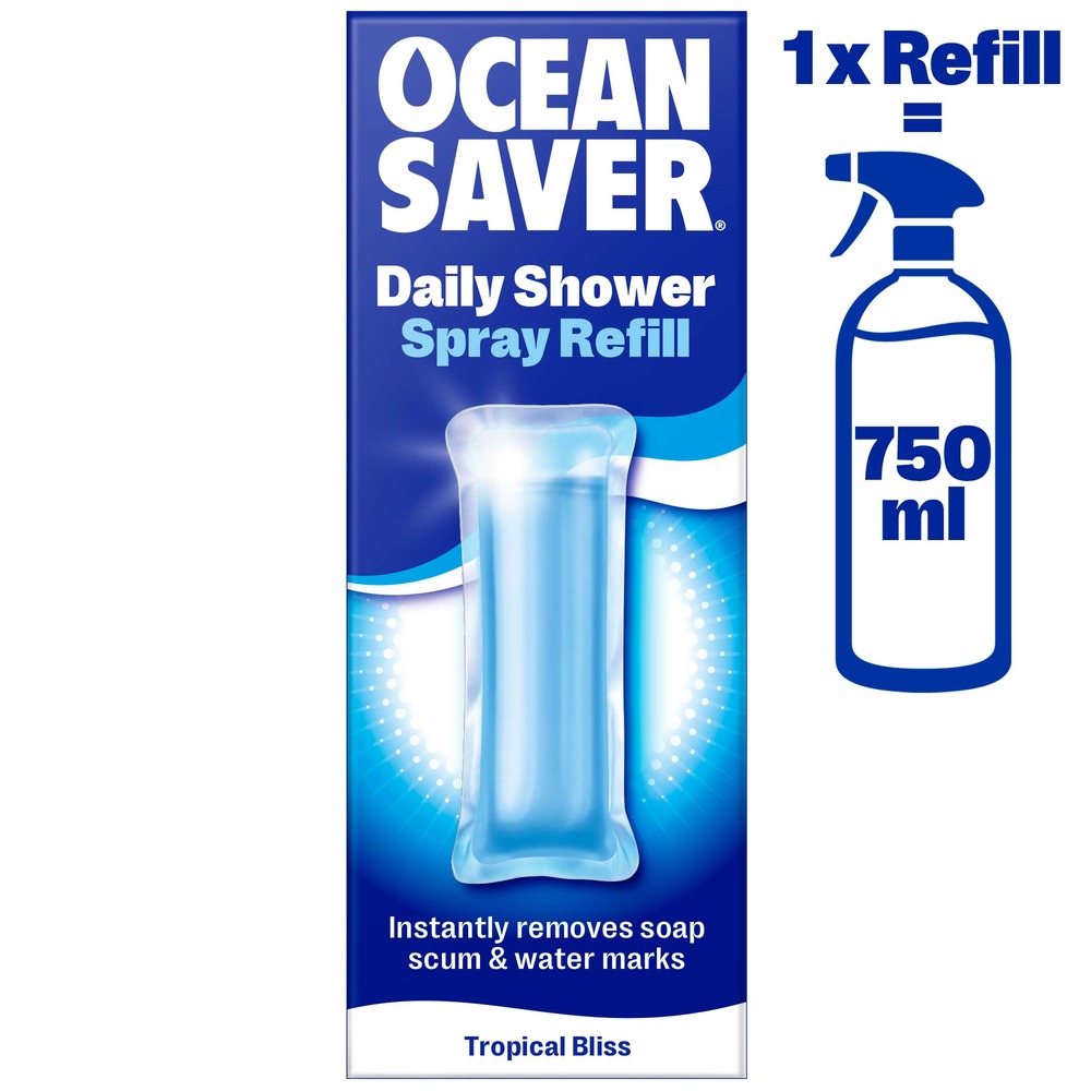OceanSaver | Rengjøringsmiddel for Dusj, Refill - 1 stk til 750 ml | Tropical Bliss