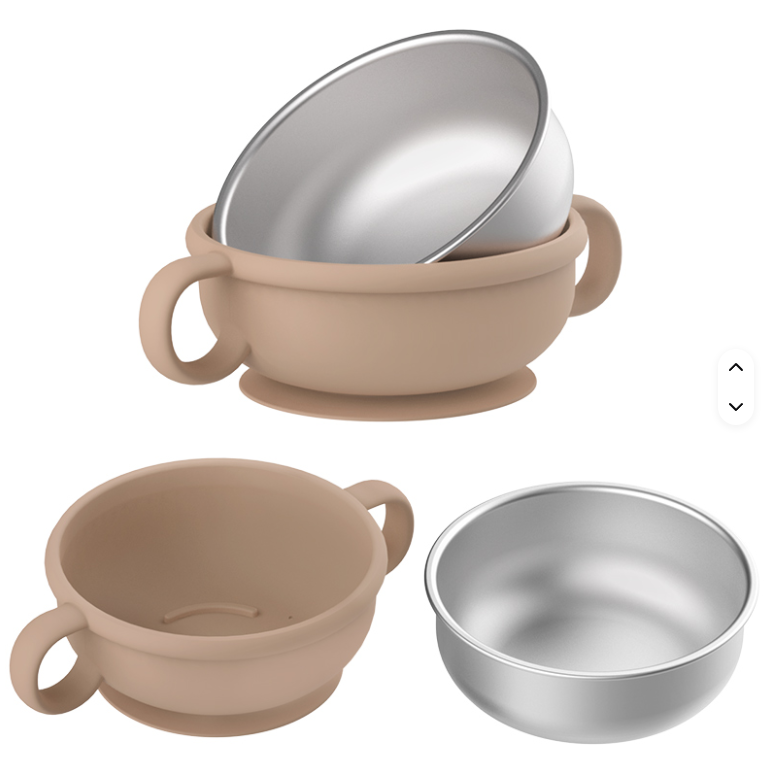 piips | Barneskål i Rustfritt Stål og Silikon, 250 ml - Karamell