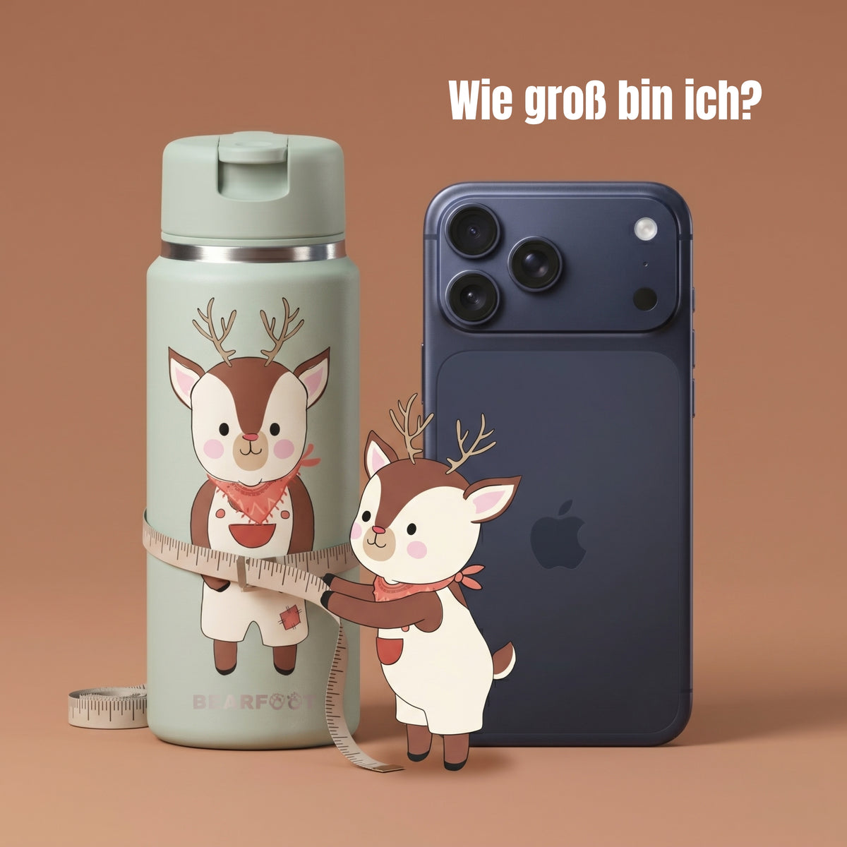 Bearfoot | Drikkeflaske i Rustfritt Stål, Isolert, TINY 200 ml | Grønn, Hjort