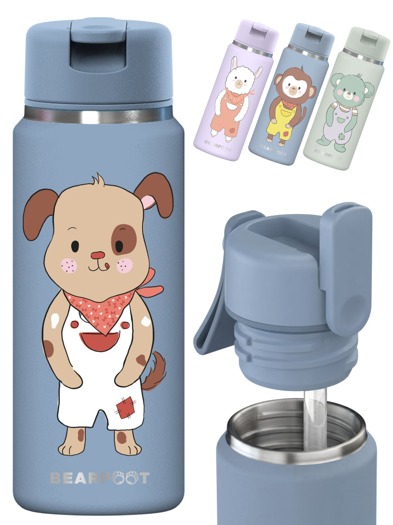 Bearfoot | Drikkeflaske i Rustfritt Stål, Isolert, TINY 200 ml | Blå, Hund