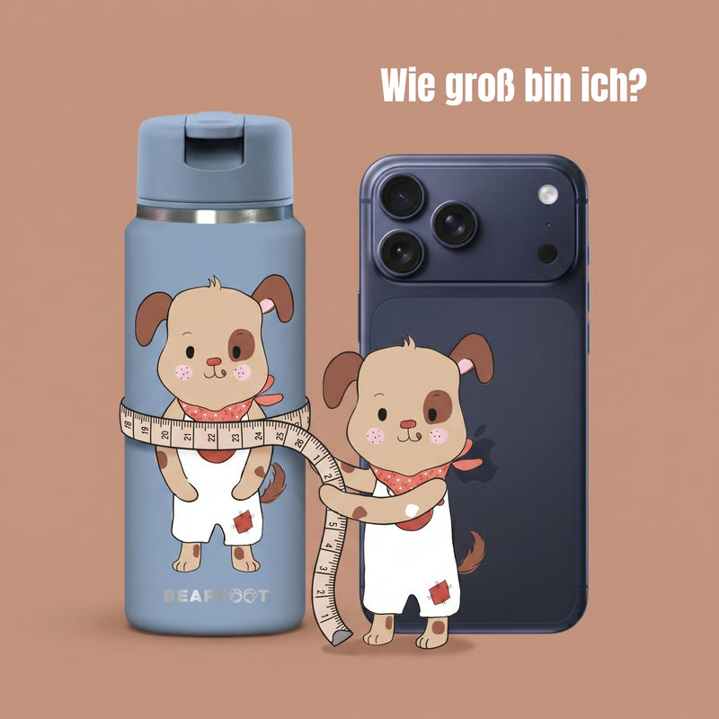 Bearfoot | Drikkeflaske i Rustfritt Stål, Isolert, TINY 200 ml | Blå, Hund