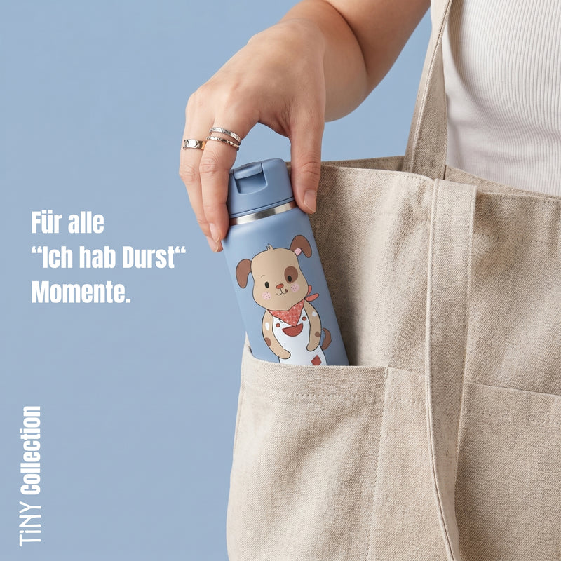 Bearfoot | Drikkeflaske i Rustfritt Stål, Isolert, TINY 200 ml | Blå, Hund