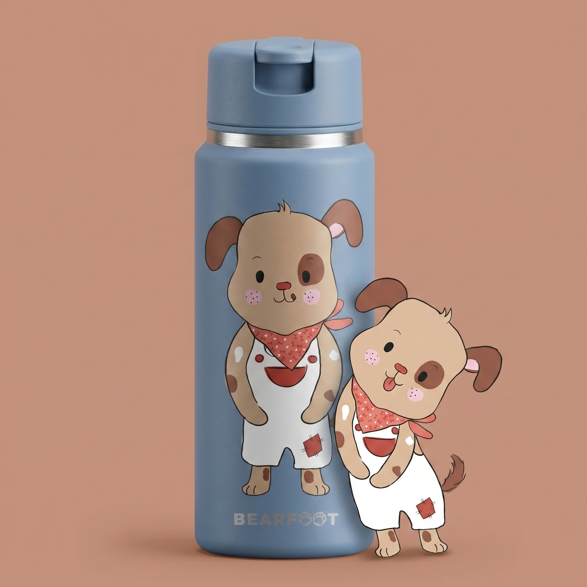 Bearfoot | Drikkeflaske i Rustfritt Stål, Isolert, TINY 200 ml | Blå, Hund