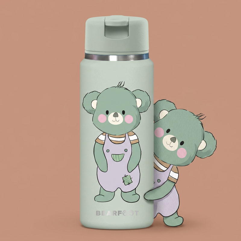 Bearfoot | Drikkeflaske i Rustfritt Stål, Isolert, TINY 200 ml | Grønn, Koala