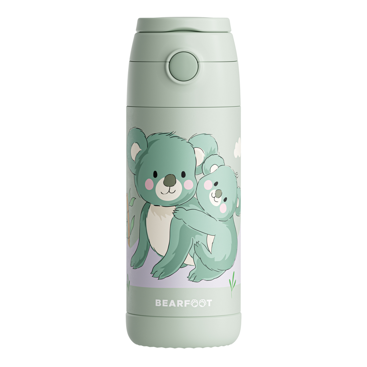 Bearfoot | Drikkeflaske i Rustfritt Stål, Isolert, 350 ml - Plastfri i Matkontakt | Grønn, Koala