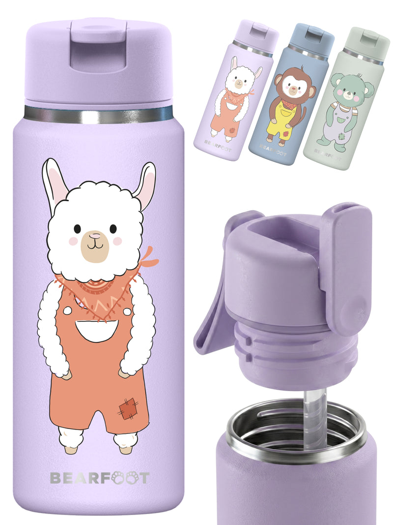 Bearfoot | Drikkeflaske i Rustfritt Stål, Isolert, TINY 200 ml | Lilla, Lama