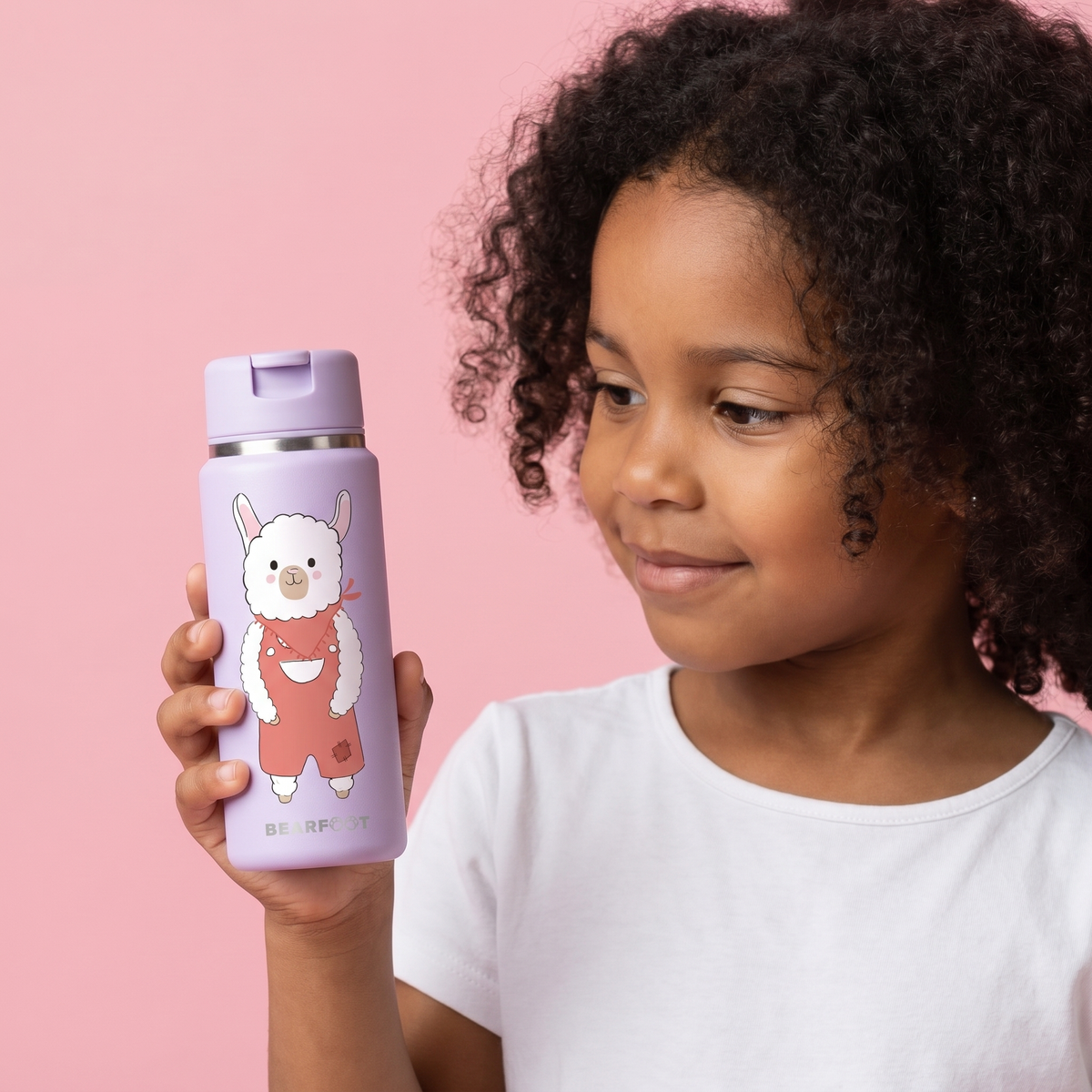 Bearfoot | Drikkeflaske i Rustfritt Stål, Isolert, TINY 200 ml | Lilla, Lama
