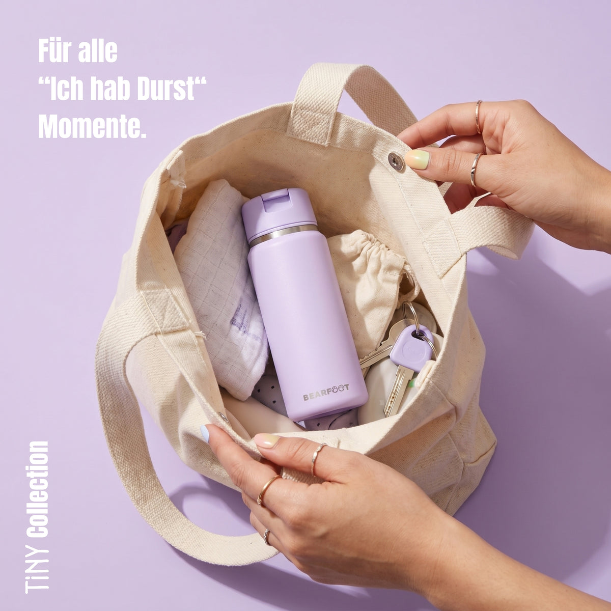 Bearfoot | Drikkeflaske i Rustfritt Stål, Isolert, TINY 200 ml | Lilla