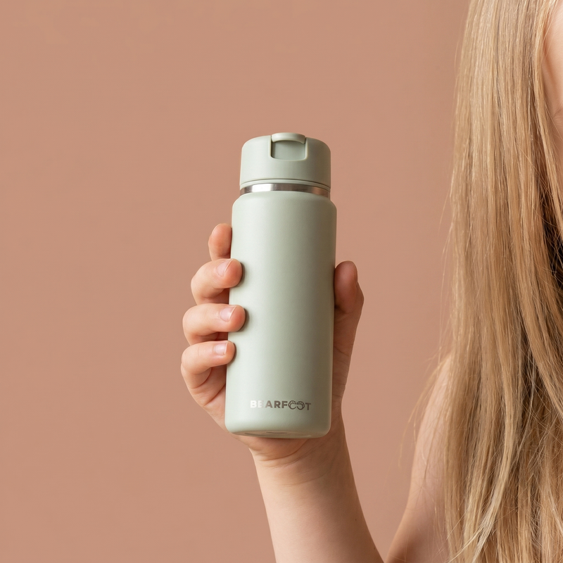 Bearfoot | Drikkeflaske i Rustfritt Stål, Isolert, TINY 200 ml | Grønn