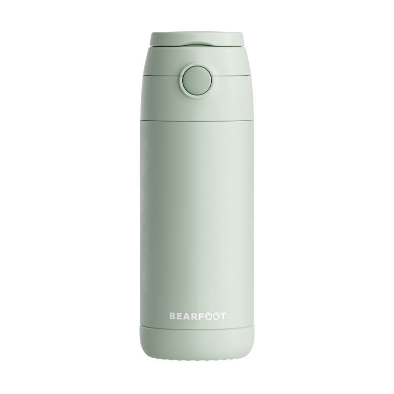 Bearfoot | Drikkeflaske i Rustfritt Stål, Isolert, 350 ml - Plastfri i Matkontakt | Grønn