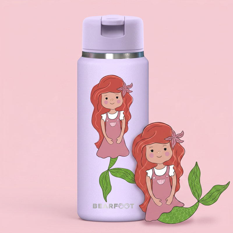 Bearfoot | Drikkeflaske i Rustfritt Stål, Isolert, TINY 200 ml | Lilla, Havfrue