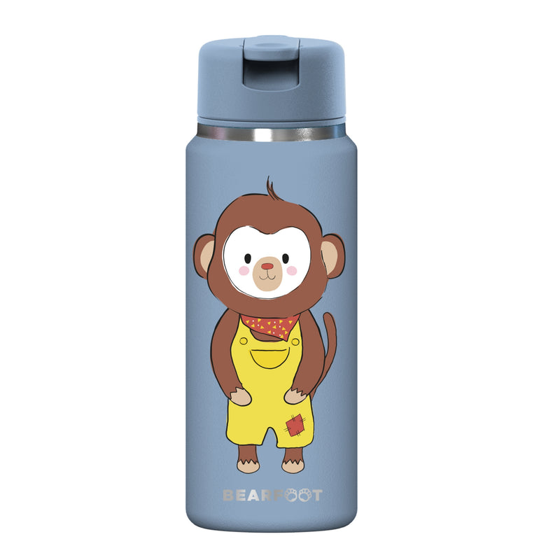 Bearfoot | Drikkeflaske i Rustfritt Stål, Isolert, TINY 200 ml | Blå, Apekatt