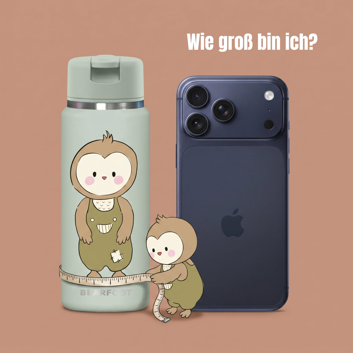 Bearfoot | Drikkeflaske i Rustfritt Stål, Isolert, TINY 200 ml | Grønn, Ugle