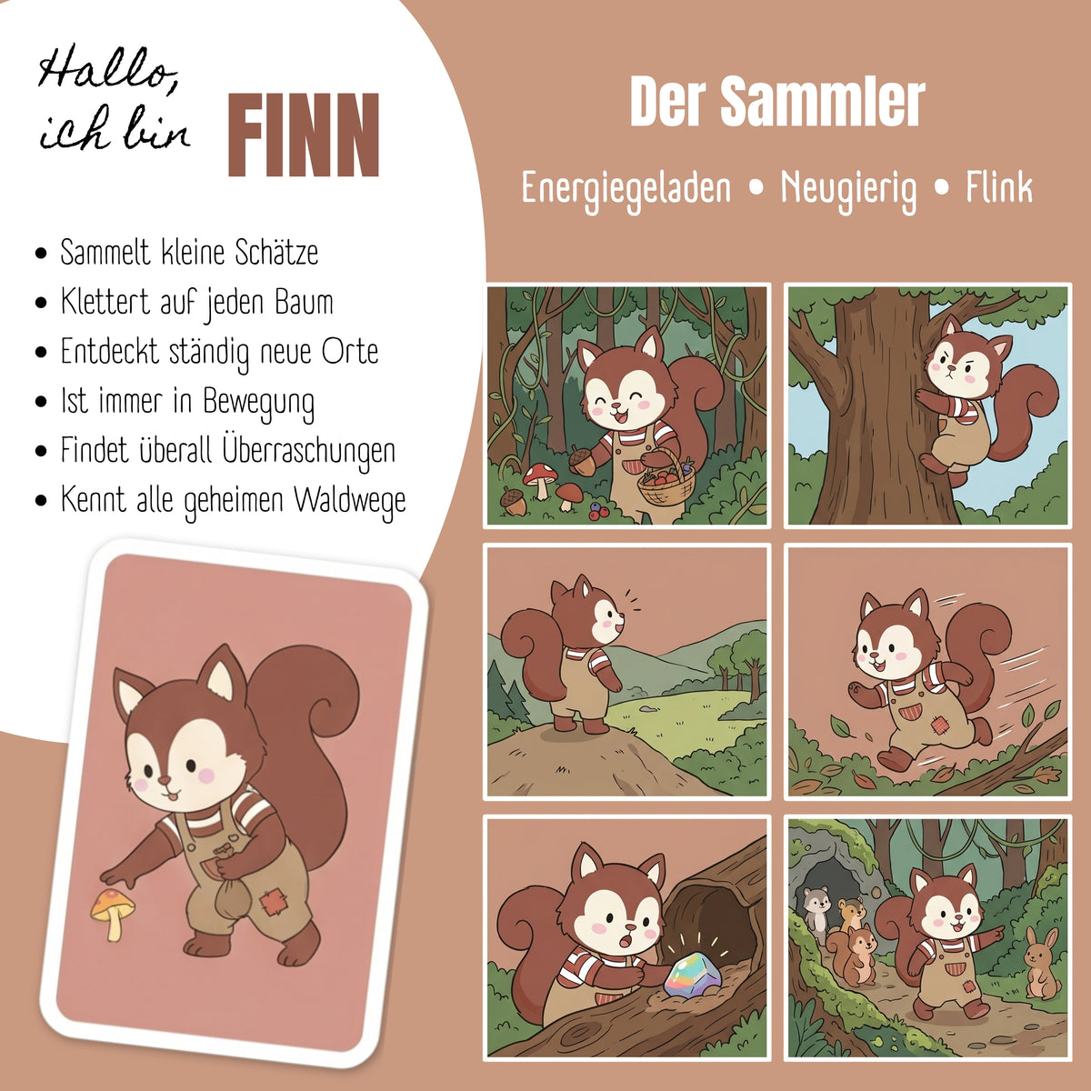 Bearfoot | Drikkeflaske i Rustfritt Stål, Isolert, TINY 200 ml | Grønn, Ekorn
