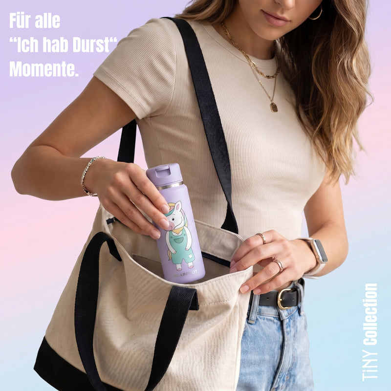 Bearfoot | Drikkeflaske i Rustfritt Stål, Isolert, TINY 200 ml | Lilla, Enhjørning