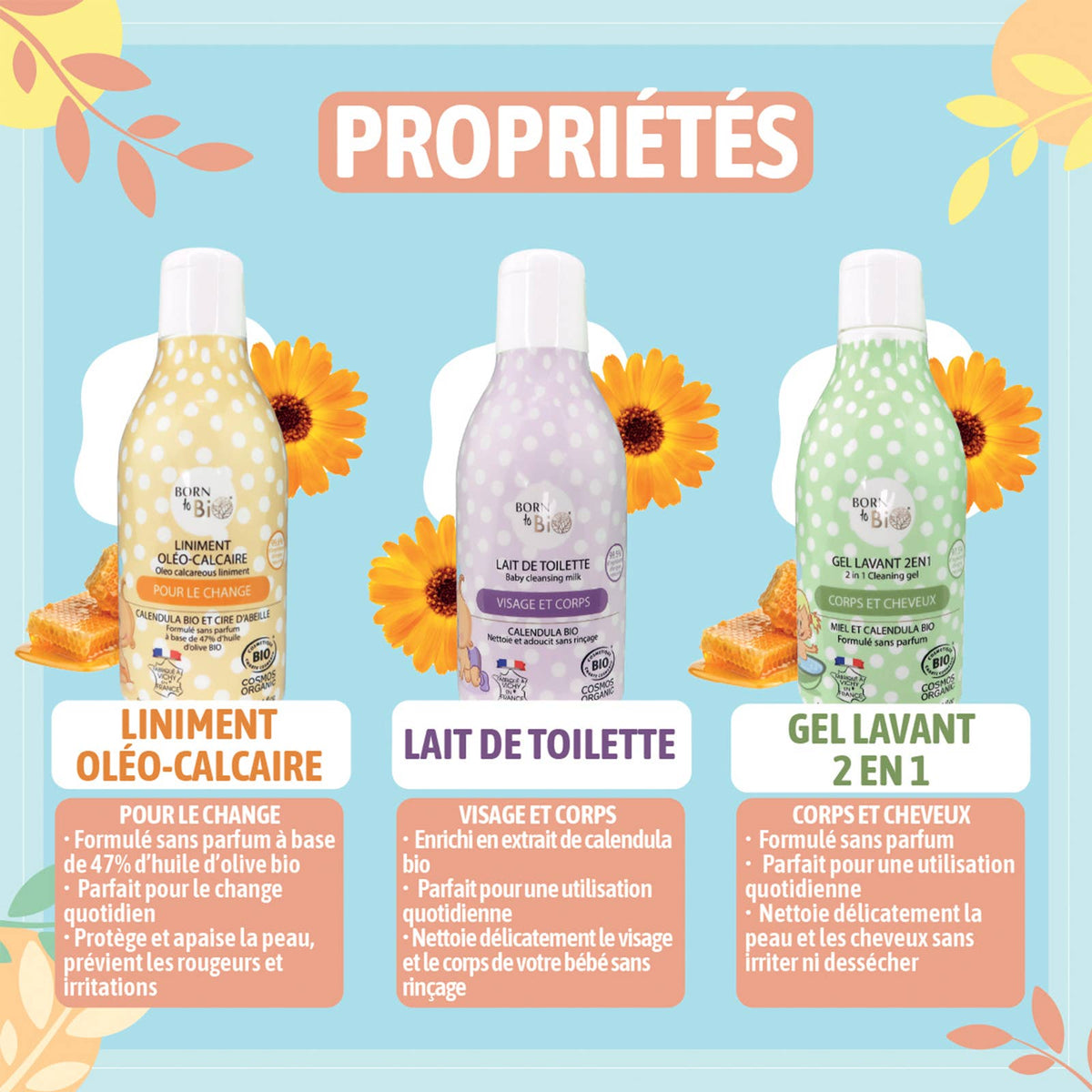 Born to Bio | Bleieskiftvask, Økologisk - Ringblomst, Bivoks og Kalkvann - 47% Olivenolje | 300 ml
