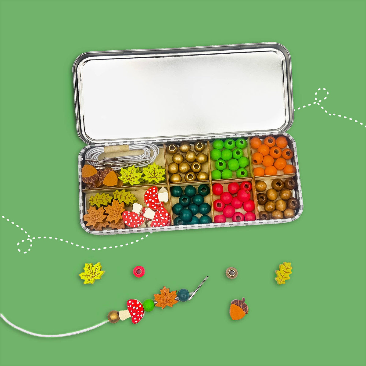Cotton Twist | Perlesett med treperler, Skog