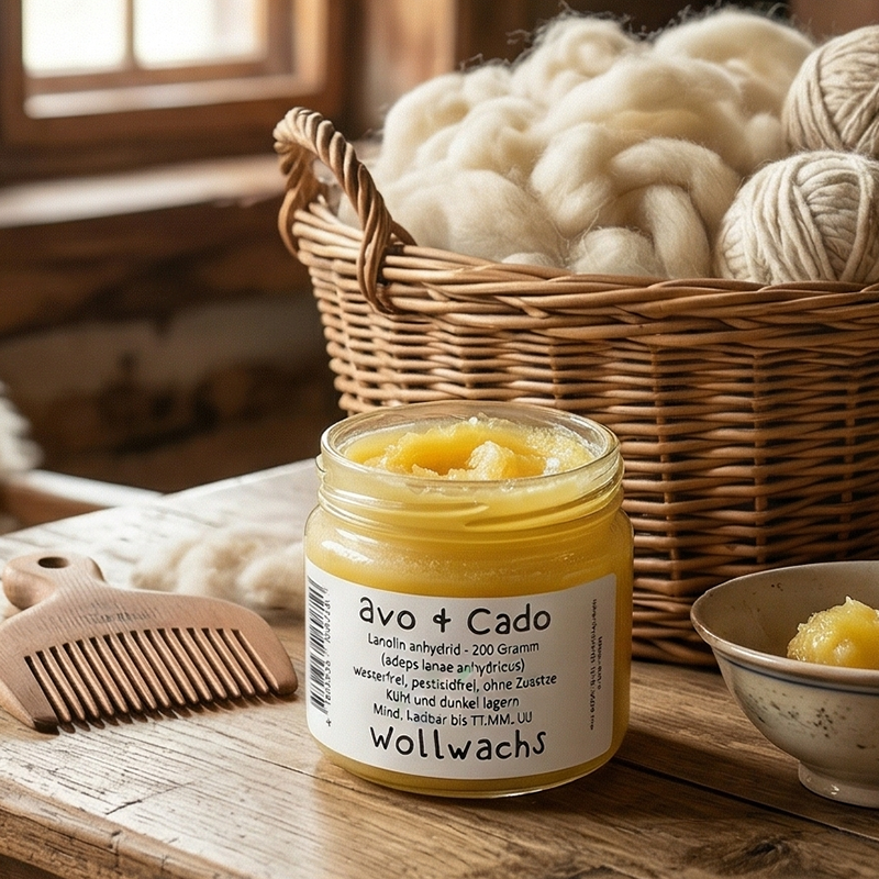 avo+cado | Lanolin 100% / Wool Wax for Impregnering av Ull, 200g