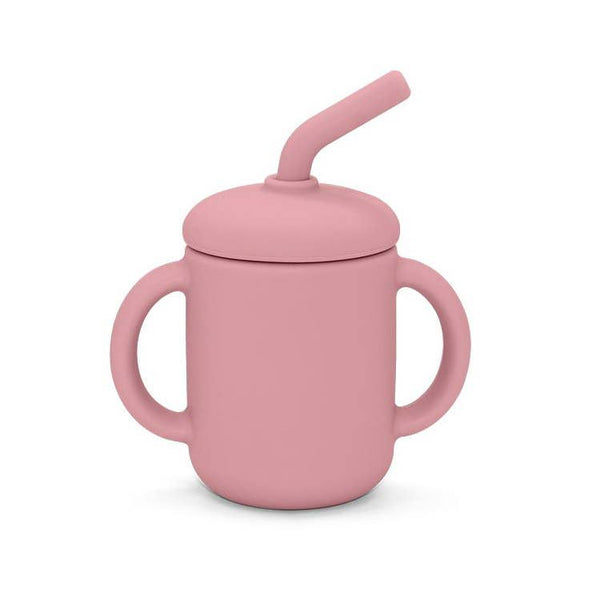 Summerville Organic | Silikonkopp med sugerør (straw cup) | Dusty Rose