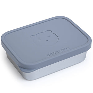 bearfoot | Matboks i rustfritt stål, med lokk og inndeling i silikon (bentoboks) | Blågrå, 1200ml