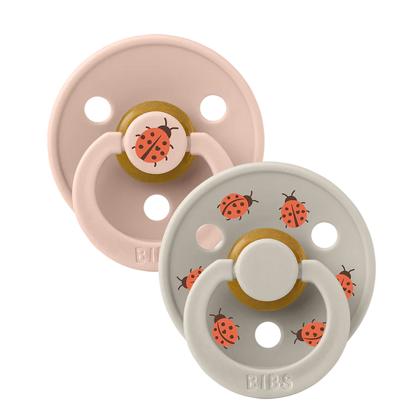 BIBS | Marihøne-smokk | 2-pack | Blush/Sand | naturgummilateks | Rund Str 2