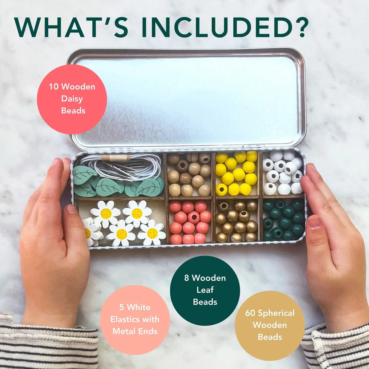 Cotton Twist | Perlesett med Treperler, Blomster