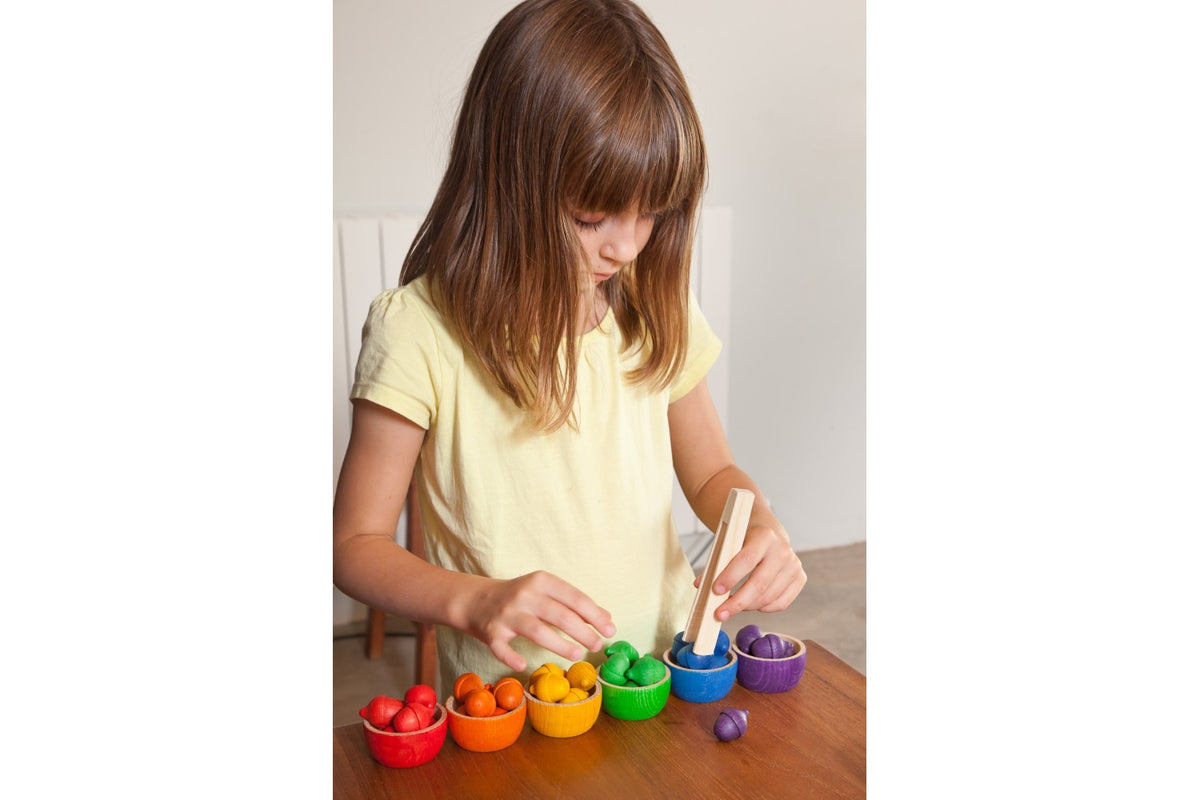 Grapat | Bowls & Acorns – Sorteringssett i tre (42 deler)