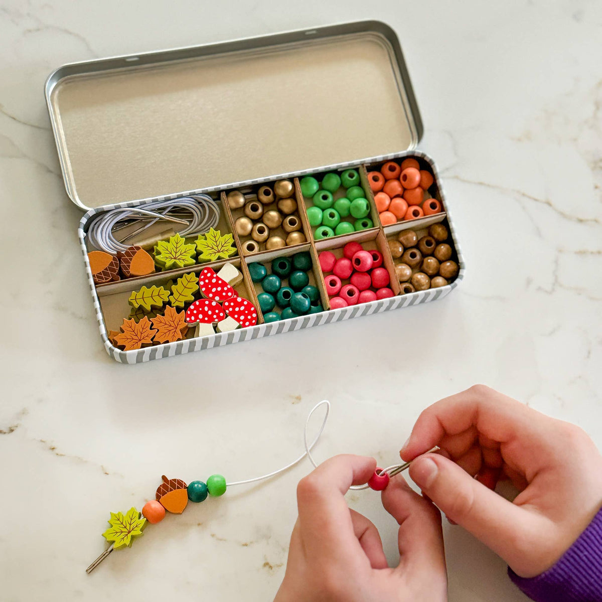 Cotton Twist | Perlesett med treperler, Skog