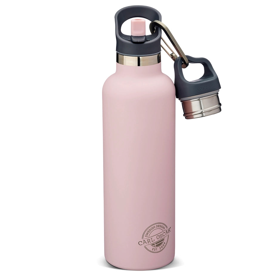 Carl Oscar | TEMPflask, 0.7L, 100% Lekkasjesikker Drikkeflaske i Rustfritt Stål, Rosa