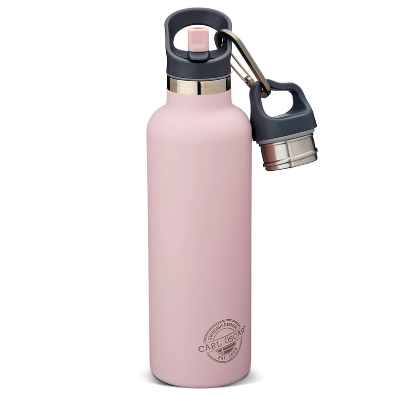 Carl Oscar | TEMPflask, 0.7L, 100% Lekkasjesikker Drikkeflaske i Rustfritt Stål, Rosa
