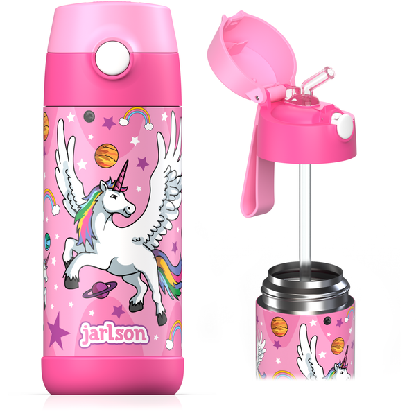 Jarlson | Drikkeflaske for Barn, Charli - Plastfri i Matkontakt, 350ml | "Unicorn"
