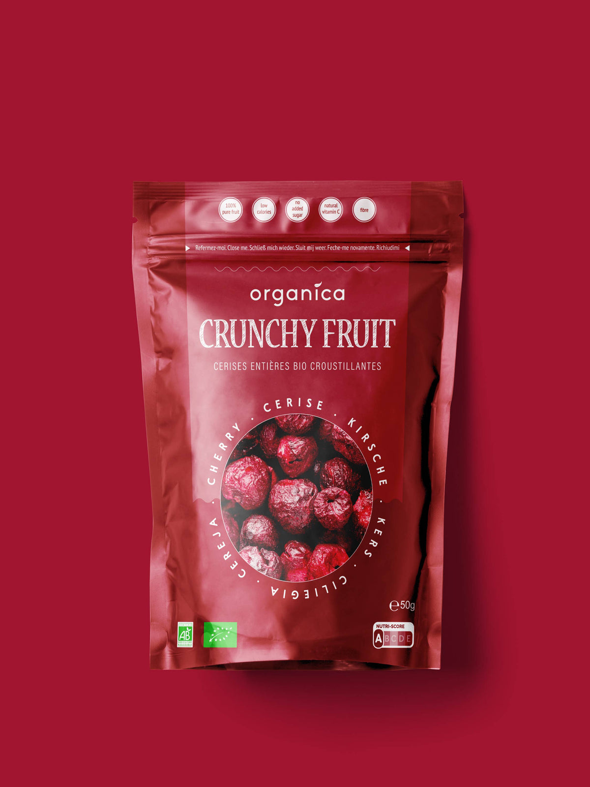Organica | Økologisk Kirsebær, Frysetørret, 100% Ren Frukt | 50g ~ 350g