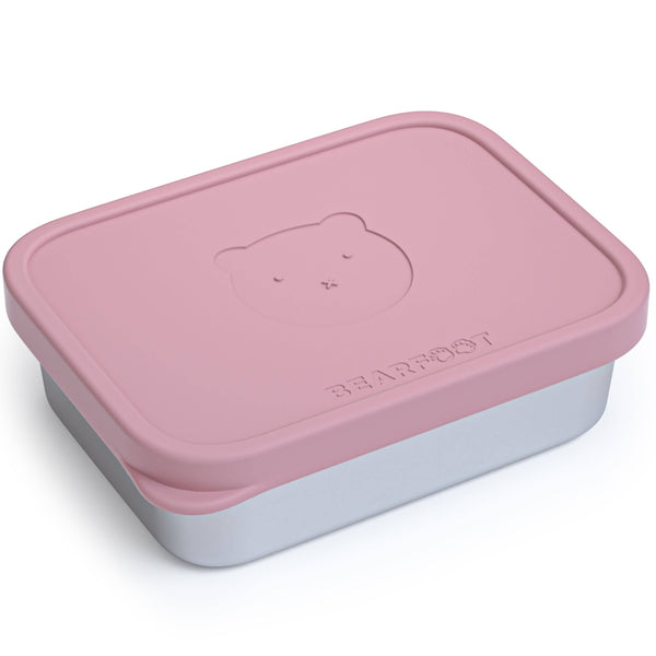 Matboks i rustfritt stål og LFGB-sertifisert silikon, med inndeling (bentoboks) | Rosa