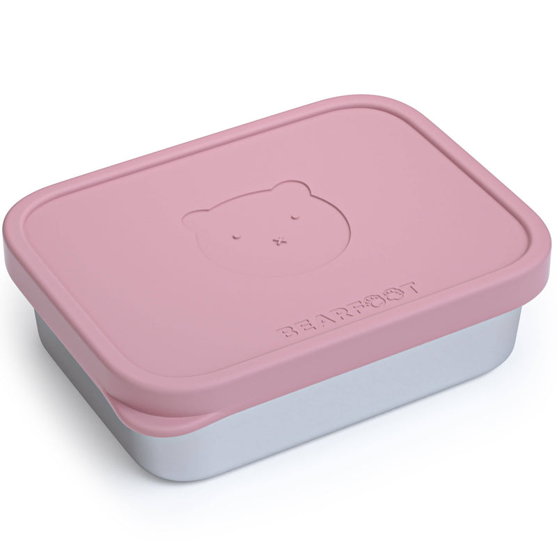 bearfoot | Matboks i Rustfritt Stål og Silikon (Bentoboks) | Rosa, 1200ml